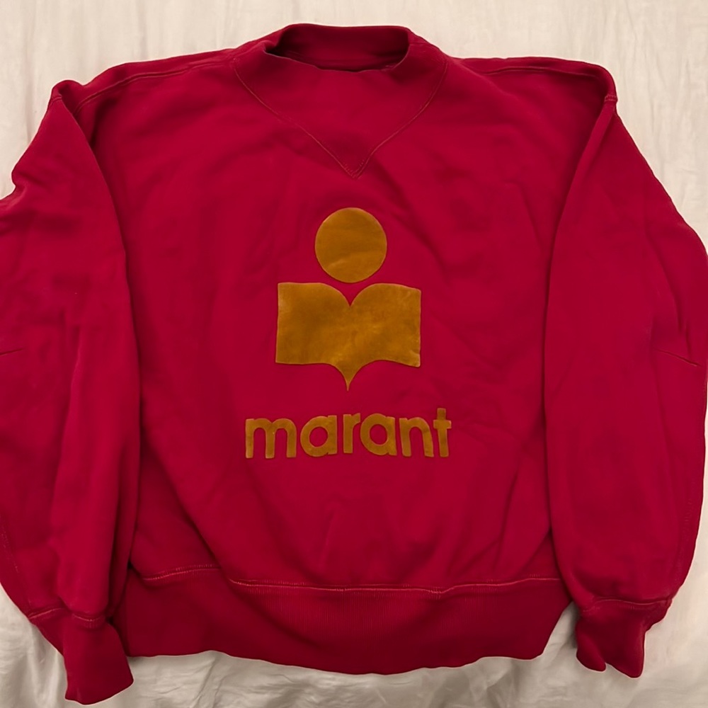 Isabel Marant dark pink sweatshirt with gold velvet